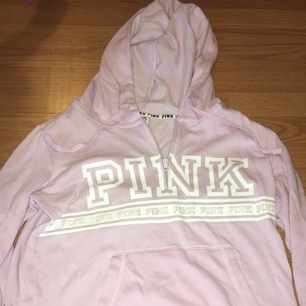 Victoria secret pink quarter zip with hood